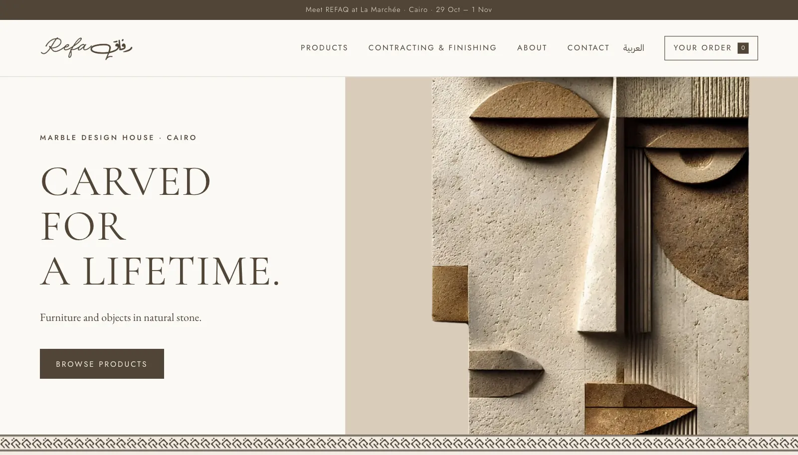 REFAQ — Bilingual shop for a marble design house